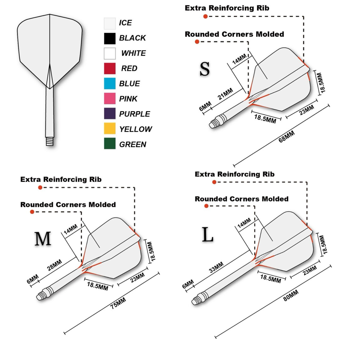 CUESOUL FLIGHT SYSTEM AK5 ROST BIG WING - ICE - Baltic Darts